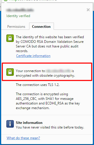 IIS: Sửa lỗi encrypted using a modern cipher suite trên Chrome