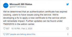 Dịch vụ Teams của Microsoft tạm gián đoạn do quên gia hạn SSL